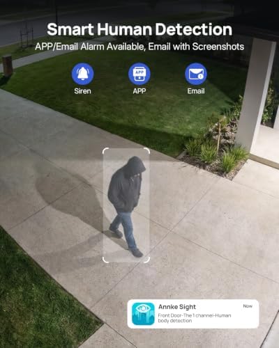 ANNKE 5MP 10CH Wireless Security Camera System, 8pcs PT IP Cameras, 1TB HDD