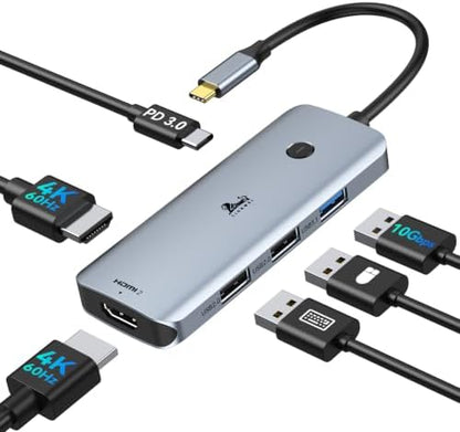 LIONWEI USB C Docking Station Dual Monitor HDMI, Laptop Multiport Adapter