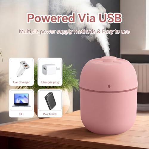 Hortsun 6 Pcs Mini Humidifiers, 220ml Humidifier for Plant,Pink