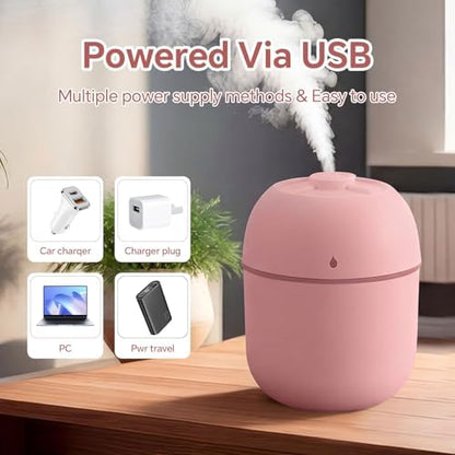 Hortsun 6 Pcs Mini Humidifiers, 220ml Humidifier for Plant,Pink