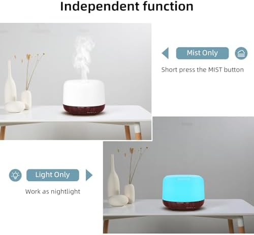 SPLITSKY 300ml Essential Oil Diffuser for Bedroom with 7-Color LED Light