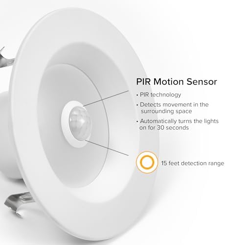 Maxxima 4 in. Retrofit LED PIR Motion Sensor Downlight, 1000 Lumens, 5 CCT