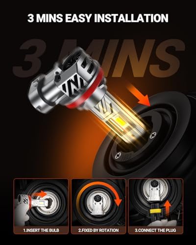 SEALIGHT 9005 H11 Light Bulbs Combo, 10X 120,000LM 6500K Output Canbus Ready, 9005/HB3 H11/H8/H9 LED Bulbs For Powersports IP68 80000Hrs Lifespan, 1:1 Size 3Mins Installation, 4 Pack