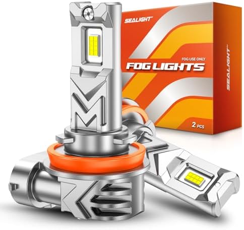 SEALIGHT H11 LED Fog Light Bulb, H16 H8 LED Fog Lights 17000LM 6500K White