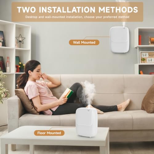 Waterless Essential Oil Diffuser — 3000sq.ft Smart Scent Air Machine with Cold Air Tech, App+Panel Control for Large Home Office Hotel Spa, Wall Mount 400ml (White)