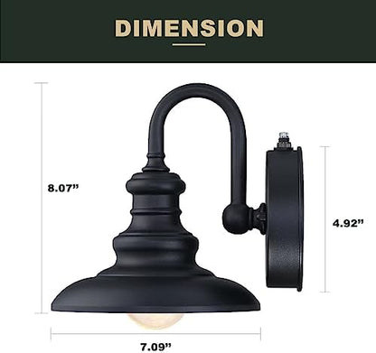Dusk Dawn Sensor Outdoor Wall Sconce Black Exterior Gooseneck Barn Light