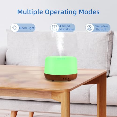 SPLITSKY 300ml Essential Oil Diffuser with Remote Control and 2 Mist Modes
