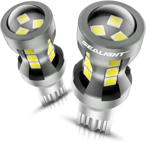 SEALIGHT 921 LED Bulb Reverse Light with 3030-SMD LED Chips, 912 906 904 W16W T15 921 LED Bulb with Projector Replacement for Tail backup reverse Lights, Plug and Play, 6000K White, Pack of 2