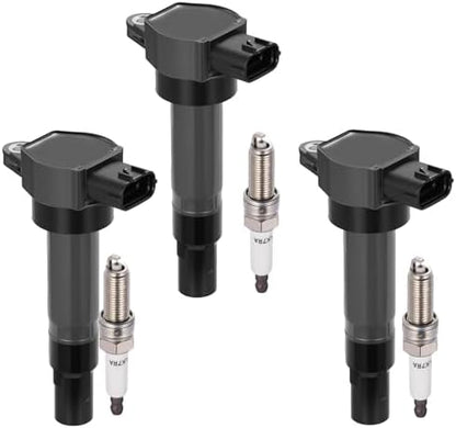BDFHYK 3 Ignition Coil Pack UF543 and 3 Iridium Spark Plug SP541 Compatible with Smart Fortwo 2008-2015 1.0L l3 Coil for 12597745 42597745