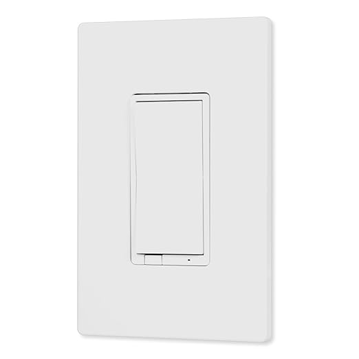 Enbrighten Z-Wave Light Dimmer Switch, QuickFit & SimpleWire, 3-Way Ready, Alexa & Google Assistant Compatible, Hub Required, Repeater, White & Almond, 700 Series (58438)