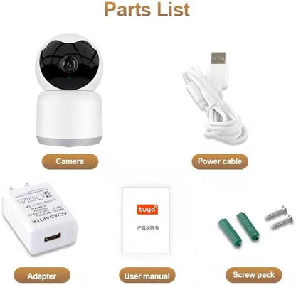 Home Security Camera, Tuya 3MP Indoor Pan-Tilt Smart Camera for Baby & Pet with Motion Tracking, 2-Way Audio, IR Night Vision, Siren, Compatible with Alexa & Google Home, 2.4GHz WiFi