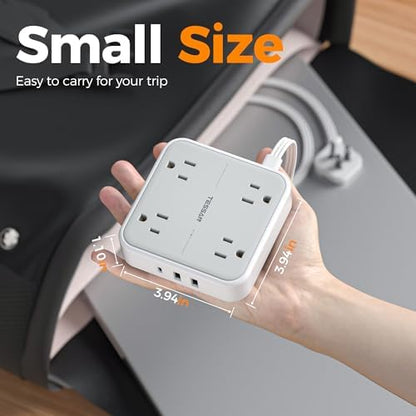 TESSAN Surge Protector Flat Extension Cord 5 Ft, Ring Plug Power Strip