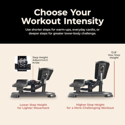 Sunny Health & Fitness Smart Power Stepper with Resistance Bands for Cardio
