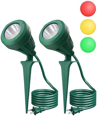 EDISHINE 120V LED Outdoor Spotlight, 5.5W 3 Extra Lenses Landscape Light