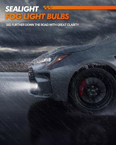 SEALIGHT 9005 H11 Fog Light Bulbs Combo with 1200 Feet High Visibility, 168,000LM Super Bright H11/H8 9005/HB3 Lights Bulbs, Plug and Play, Pack of 4