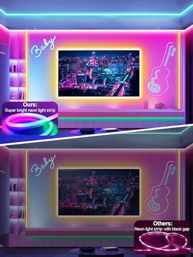 Ledagic 100ft RGB Led Neon Rope Lights, Remote App Control Led Rope Lights