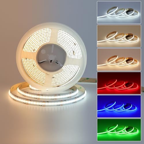 JOYLIT 24V RGBCCT COB LED Strip 5-in-1 16.4FT 840 LEDs/M Dotless Indoor