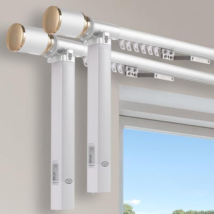 ZSHINE Motorized Curtain Dual Track System (White)