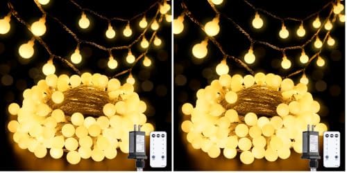 JMEXSUSS 100 LED Globe String Lights Indoor Bedroom, 33ft Classroom Lights (Pack of 2)