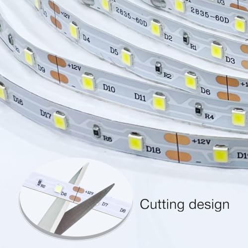 DAYBETTER Smart WiFi White Led Strip Lights 50 ft with Control Box, 6500K, Dimmable White Led Lights Compatible with Alexa and Google Assistant, 720 LEDs, for Bedroom, Kitchen Cabinets, Living Room