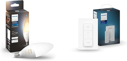 Philips Hue Smart Lighting Bundle with Dimmer Switch (V2) | Control Your Hue Lights via App or Voice