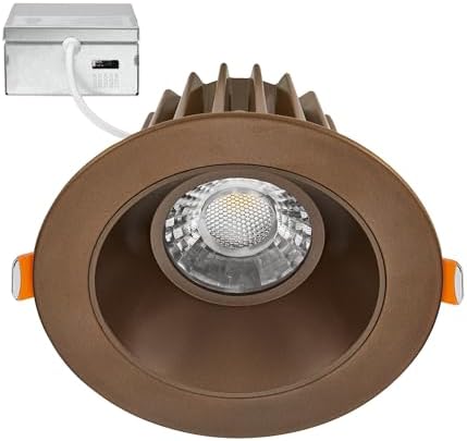 Maxxima 4" Anti-Glare LED Downlight Canless, 1000 Lumens, 5 CCT, Bronze