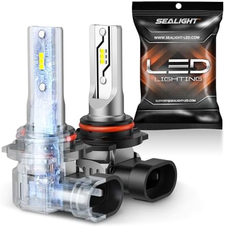 SEALIGHT 𝟗𝟎𝟎𝟔 HB4 Fog Light Bulbs or DRL, 6500K 10000LM 𝟗𝟎𝟎𝟔/HB4 Fog Lights Bulbs Fog Lights or Daytime Running Light, 1:1 Size Plug ang Play, Non-polarity, 2 Pack