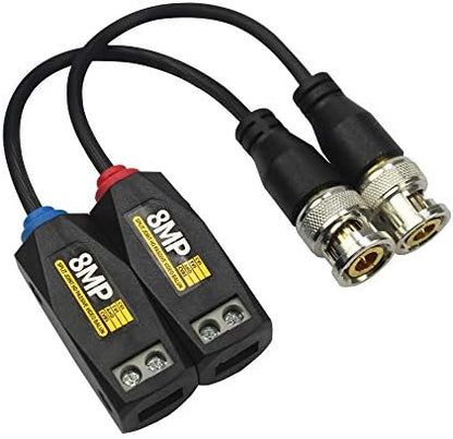 5 Pairs 8MP/4K Passive HD BNC Video Balun Transceiver Transmitter Via UTP RJ45 Cable AHD/TVI/CVI/CVBS Cable Connectors for 720P/960P/1080P/3MP/5MP/8MP CCTV Security Cameras