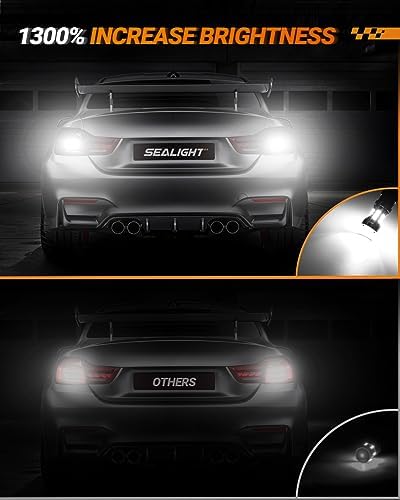 SEALIGHT 921 LED Bulb Reverse Light with 3030-SMD LED Chips, 912 906 904 W16W T15 921 LED Bulb with Projector Replacement for Tail backup reverse Lights, Plug and Play, 6000K White, Pack of 2