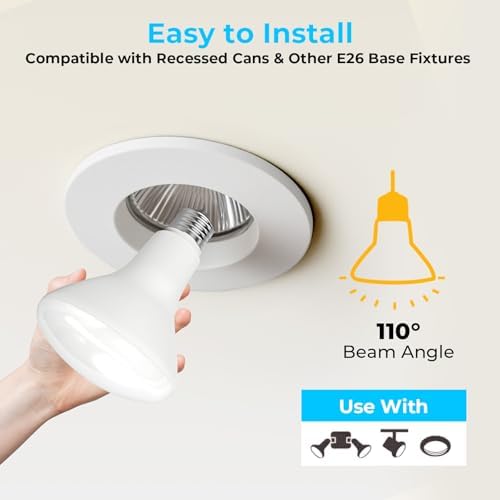GvvooHome 18 Pack BR30 LED Flood Light Bulbs, 7W (65W Equivalent), 5000K Daylight White, 650 Lumens, E26 Base, Dimmable, Indoor Recessed Can Lighting for Living Room, Bedroom, Kitchen