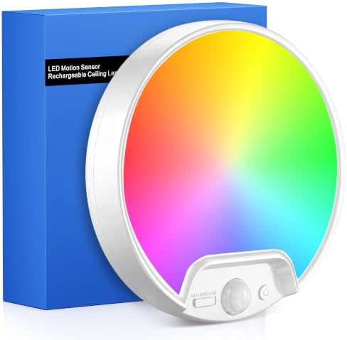 Homelist RGB Rechargeable Shower Motion Sensor Ceiling Light with Remote