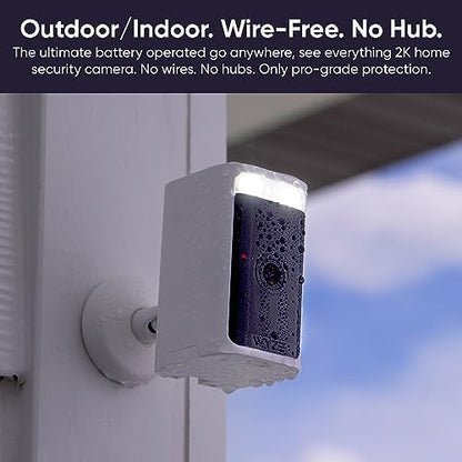 WYZE Wireless Outdoor/Indoor Battery Security Camera, 2.5K HDR Color Night Vision, Integrated Spotlight & Siren, Motion Detection, 2-Way Audio, Alexa & Google Assistant Compatible, Free Expert Support