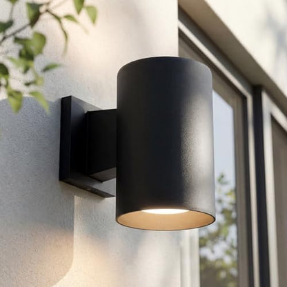 Progress Lighting Cylinder Outdoor Wall Light, Black