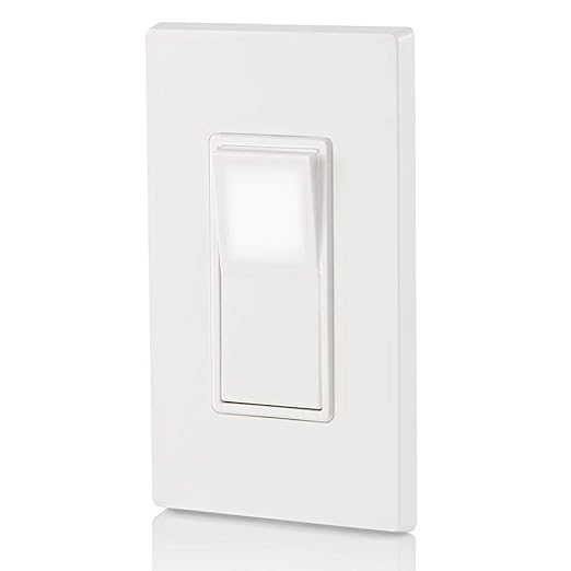 Leviton 15 Amp, 120/277 Volt, Decora LED Illuminated Rocker 4-Way AC Quiet Switch, Residential Grade, Grounding, L5614-2W, White