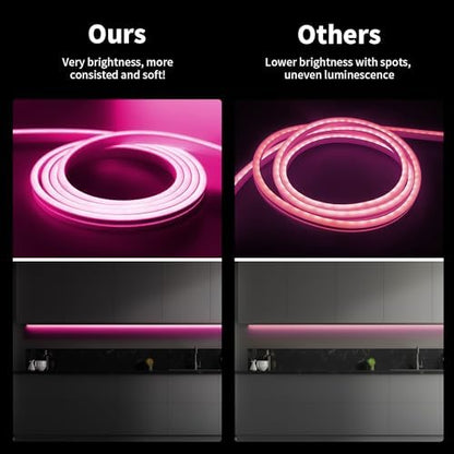 iNextStation 16.4FT DC12V LED Strip Lights Pink Neon Rope Lights (No Plug)