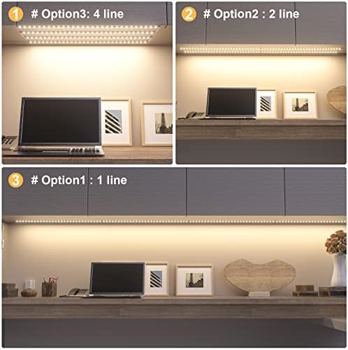 WOBANE LED Cabinet Lights,4 PCS 20inch LED Strip Lights Kit,Natural White