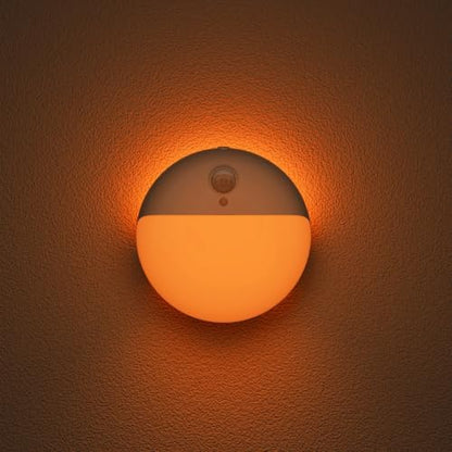 YUNLEX Small Motion Sensor Amber Night Light Battery Operated, Toilet Light