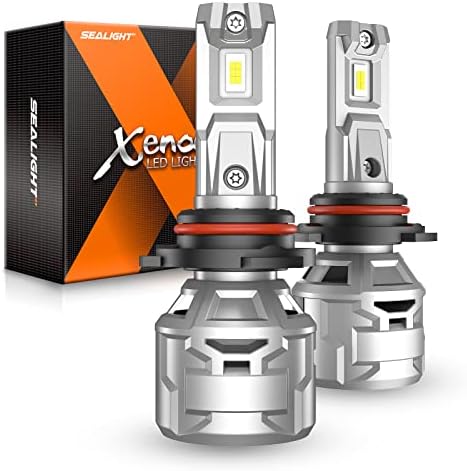 SEALIGHT 9006/HB4 30000LM Bulbs, 60000H Super Long Lifespan 9006 Fog Lights, 6500K Cool White with 15000RPM Cooling Fan, 1:1 Real Size, Pack of 2