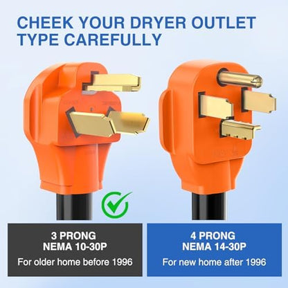 Nilight EV Adapter Cord 30 Amp to 50 Amp 10 Gauge Nema 10-30P to 14-50R