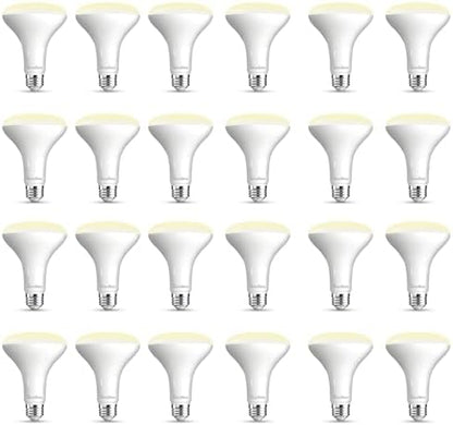 GvvooHome 24 Pack BR30 LED Flood Light Bulbs, 7W (65W Equivalent), 2700K Soft White, 650 Lumens, E26 Base, Dimmable, Indoor Recessed Can Lighting for Living Room, Bedroom, Kitchen