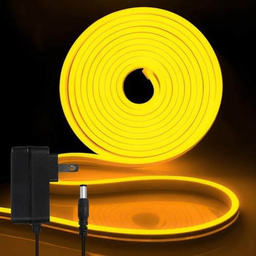 iNextStation Yellow LED Light Strip 16.4FT LED Rope Light (with DC12V Plug)