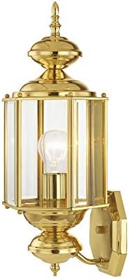 Livex Lighting 2006-02 1-Light Outdoor Wall Lantern, Polished Brass