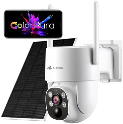 Kittyhok Solar Wireless Security Camera System, 2K PTZ ColorPura Camera
