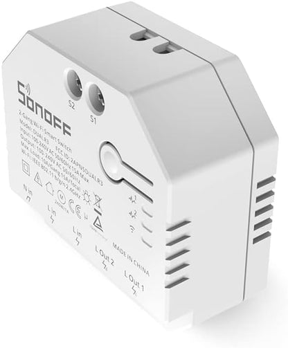 SONOFF WiFi Smart Curtain Switch with Power Metering TUV Certified, DUALR3 Dual Relay DIY Curtain, Blinds, Roller Shutter,Two Way Smart Switch,Compatible with Alexa&Google Home(1 Pack)