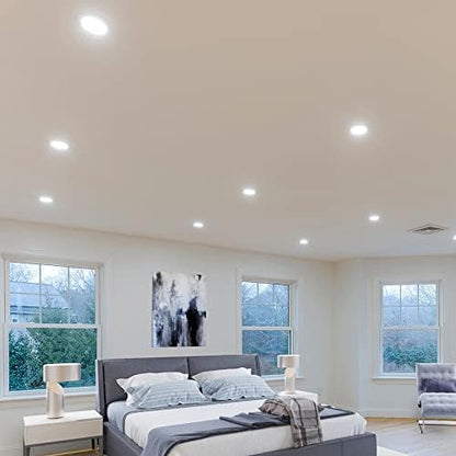 Maxxima 4" Ultra Thin Recessed LED Downlight, 650 Lumens, 5 CCT, 12-Pack