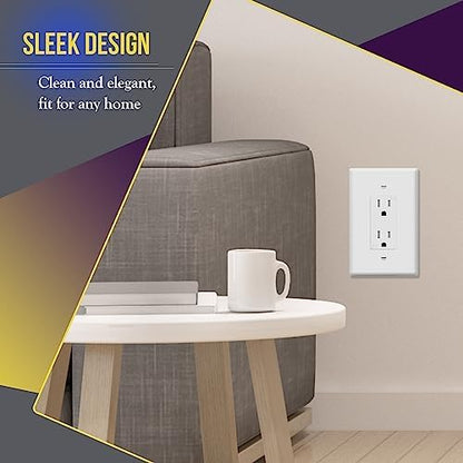 ENERLITES 1-Gang White Oversize Decorator Switch Outlet Wall Plate, 10 Pack