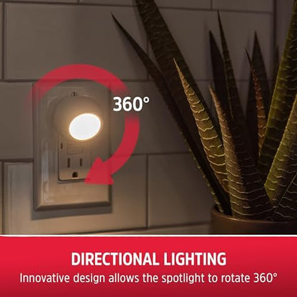 Energizer LED Rotating Night Lights Plug Into Wall Dusk to Dawn Sensor Home Decor Apartment Essentials Ambient Lighting Nightlight 40293(Pack of 16)