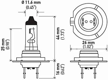 HELLA H7 24V LL Long Life Bulb, 70W