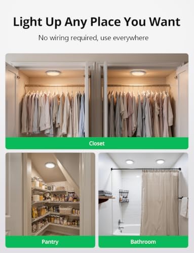 Motion Sensor Closet Light Rechargeable Battery Operated Ceiling Light
