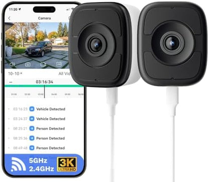 LongPlus 5MP 3K Indoor Window Camera, 2 Pack Safe View Window Camera